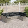 Conjunto de Sofá de Jardín de 9 Piezas con Cojines Gris Claro Poliratán von , Outdoor-Sofas - Ref: Foro24-3345522, Preis: 632...