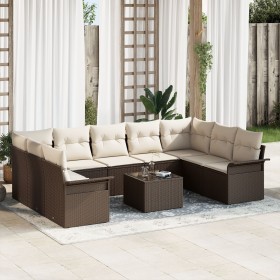 Juego de Sofá de Jardín de 9 Piezas con Cojines Gris de Polirratán de , Sofás de exterior - Ref: Foro24-3345528, Precio: 665,...