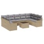 Juego de Sofás para Jardín de 10 Piezas con Cojines Negro Poliratán by , Outdoor sofas - Ref: Foro24-3345530, Price: 612,09 €...