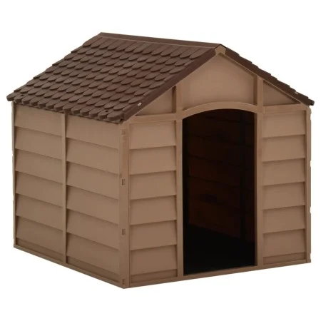 Brown PP doghouse 71x71.5x68 cm by vidaXL, Dog kennels - Ref: Foro24-316180, Price: 87,27 €, Discount: %
