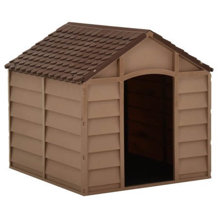 Caseta para perros marrón PP 71x71,5x68 cm de vidaXL, Casetas para perros - Ref: Foro24-316180, Precio: 76,54 €, Descuento: %
