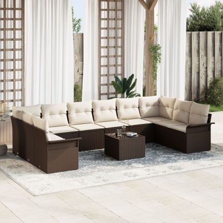 Conjunto de Sofá de Jardín de 10 Piezas con Cojines Gris Poliratán by , Outdoor sofas - Ref: Foro24-3345548, Price: 740,93 €,...