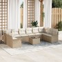 Juego de Sofás de Jardín de 11 Piezas con Cojines Ratán Poliéster Beige y Crema von , Outdoor-Sofas - Ref: Foro24-3345551, Pr...