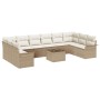 Juego de Sofás de Jardín de 11 Piezas con Cojines Ratán Poliéster Beige y Crema von , Outdoor-Sofas - Ref: Foro24-3345551, Pr...