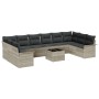 Juego de Sofás de Jardín de 11 Piezas con Cojines Gris Poliratán by , Outdoor sofas - Ref: Foro24-3345552, Price: 768,01 €, D...