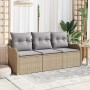 Juego de Sofá de Jardín de 3 piezas con Cojines Beige de Poliratán by , Outdoor sofas - Ref: Foro24-3345560, Price: 227,19 €,...