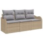 Juego de Sofá de Jardín de 3 piezas con Cojines Beige de Poliratán by , Outdoor sofas - Ref: Foro24-3345560, Price: 227,19 €,...
