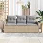 Juego de Sofá de Jardín de 3 piezas con Cojines Beige de Poliratán by , Outdoor sofas - Ref: Foro24-3345560, Price: 227,19 €,...