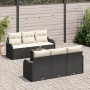 Conjunto de Sofá de Jardín de 7 Piezas con Cojines Negro Poliratán by , Outdoor sofas - Ref: Foro24-3345587, Price: 484,06 €,...