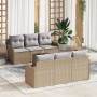 Juego de Sofá de Jardín de 7 piezas con Cojines Beige Poliratán von , Outdoor-Sofas - Ref: Foro24-3345590, Preis: 491,97 €, R...