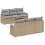 Juego de Sofá de Jardín de 7 piezas con Cojines Beige Poliratán von , Outdoor-Sofas - Ref: Foro24-3345590, Preis: 491,97 €, R...