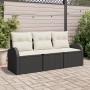 Juego de sofá de jardín de 3 piezas con cojines Ratán negro poliratán by , Outdoor sofas - Ref: Foro24-3345897, Price: 218,04...