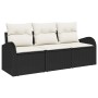 Juego de sofá de jardín de 3 piezas con cojines Ratán negro poliratán by , Outdoor sofas - Ref: Foro24-3345897, Price: 218,04...