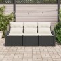 Juego de sofá de jardín de 3 piezas con cojines Ratán negro poliratán by , Outdoor sofas - Ref: Foro24-3345897, Price: 218,04...