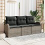 Juego de Sofá de Jardín de 3 Piezas con Cojines Gris Poliratán by , Outdoor sofas - Ref: Foro24-3345899, Price: 219,97 €, Dis...