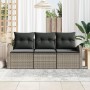 Juego de Sofá de Jardín de 3 Piezas con Cojines Gris Poliratán by , Outdoor sofas - Ref: Foro24-3345899, Price: 219,97 €, Dis...