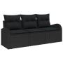 Juego de Sofás de Jardín de 3 Piezas con Cojines Negro Ratán Poliéster by , Outdoor sofas - Ref: Foro24-3345903, Price: 218,1...