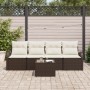 Juego de Sofá de Jardín de 5 Piezas con Cojines Marrón Poliratán by , Outdoor sofas - Ref: Foro24-3345908, Price: 315,79 €, D...