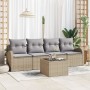 Conjunto de sofá de jardín de 5 piezas con cojines Beige Ratán sintético by , Outdoor sofas - Ref: Foro24-3345910, Price: 323...