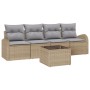 Conjunto de sofá de jardín de 5 piezas con cojines Beige Ratán sintético by , Outdoor sofas - Ref: Foro24-3345910, Price: 323...