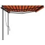 Automatic retractable awning with orange and brown poles 6x3 m by vidaXL, Awnings - Ref: Foro24-3070210, Price: 687,66 €, Dis...