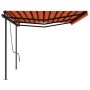 Automatisch einziehbare Markise mit orangen und braunen Stangen 6x3 m von vidaXL, Markisen - Ref: Foro24-3070210, Preis: 665,...