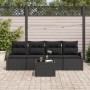 Set de Sofá de Jardín de 5 Piezas con Cojines Negro Ratán Poliéster von , Outdoor-Sofas - Ref: Foro24-3345913, Preis: 319,14 ...
