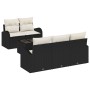Conjunto de sofá de jardín de 6 piezas con cojines negro ratán sintético von , Outdoor-Sofas - Ref: Foro24-3345917, Preis: 43...
