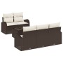 Juego de Sofás de Jardín de 6 Piezas con Cojines Marrón Poliratán by , Outdoor sofas - Ref: Foro24-3345918, Price: 439,57 €, ...