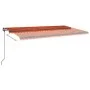 Automatic retractable awning with orange and brown poles 6x3 m by vidaXL, Awnings - Ref: Foro24-3070210, Price: 687,66 €, Dis...