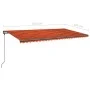 Automatic retractable awning with orange and brown poles 6x3 m by vidaXL, Awnings - Ref: Foro24-3070210, Price: 687,66 €, Dis...