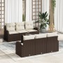 Juego de sofá de jardín de 7 piezas con cojines Marrón Poliratán von , Outdoor-Sofas - Ref: Foro24-3345928, Preis: 504,96 €, ...