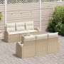 Juego de sofá de jardín de 7 piezas con cojines beige de ratán von , Outdoor-Sofas - Ref: Foro24-3345931, Preis: 495,17 €, Ra...