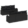 Conjunto de Sofá de Jardín de 7 Piezas con Cojines Negro Poliratán by , Outdoor sofas - Ref: Foro24-3345933, Price: 481,25 €,...
