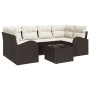 Conjunto de Sofá de Jardín de 7 piezas con cojines Marrón Ratán Poliéster by , Outdoor sofas - Ref: Foro24-3345938, Price: 46...