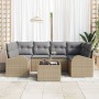 Conjunto de Sofá de Jardín de 7 Piezas con Cojines Beige de Ratán de Poliéster von , Outdoor-Sofas - Ref: Foro24-3345940, Pre...