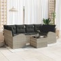 Conjunto de Sofás de Jardín de 7 Piezas con Cojines Gris Claro de Ratán von , Outdoor-Sofas - Ref: Foro24-3345942, Preis: 486...