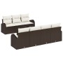 Conjunto de Sofás de Jardín de 8 Piezas con Cojines Marrón Ratán Poliéster by , Outdoor sofas - Ref: Foro24-3345948, Price: 5...