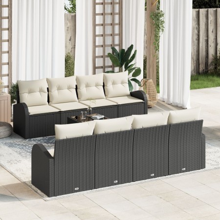 Juego de Sofá de Jardín de 9 Piezas con Cojines Negro Poliratán by , Outdoor sofas - Ref: Foro24-3345967, Price: 557,29 €, Di...