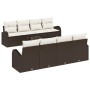 Conjunto de sofá de 9 piezas para jardín con cojines Marrón Ratán Polimérico von , Outdoor-Sofas - Ref: Foro24-3345968, Preis...