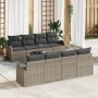Juego de Sofá de Jardín de 9 Piezas con Cojines Gris Ratán Sintético von , Outdoor-Sofas - Ref: Foro24-3345969, Preis: 595,76...