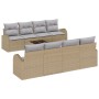 Set de sofá de jardín de 9 piezas con cojines beige ratán poliéster by , Outdoor sofas - Ref: Foro24-3345970, Price: 589,27 €...