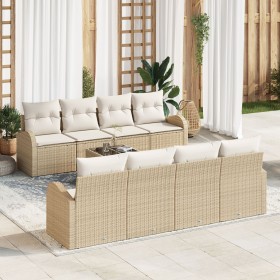 Juego de Sofá de Jardín de 9 Piezas con Cojines Beige Ratán Sintético by , Outdoor sofas - Ref: Foro24-3345971, Price: 608,10...