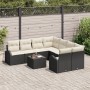 Juego de Sofá de Jardín de 9 Piezas con Cojines Ratán Poliéster Negro by , Outdoor sofas - Ref: Foro24-3345977, Price: 523,77...