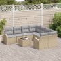 Conjunto de Sofá de Jardín de 9 Piezas con Cojines Beige de Polirratán by , Outdoor sofas - Ref: Foro24-3345980, Price: 552,1...