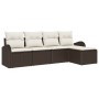 Juego de Sofá de Jardín de 5 Piezas con Cojines Marrón Poliratán by , Outdoor sofas - Ref: Foro24-3345998, Price: 306,66 €, D...