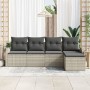 Conjunto de sofá de jardín de 5 piezas con cojines Gris Claro Poliratán von , Outdoor-Sofas - Ref: Foro24-3346002, Preis: 319...