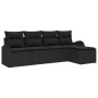 Juego de Sofás de Jardín de 5 Piezas con Cojines Negro Poliratán by , Outdoor sofas - Ref: Foro24-3346003, Price: 309,87 €, D...