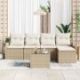 Juego de Sofás de Jardín de 6 Piezas con Cojines Poliratán Marrón by , Outdoor sofas - Ref: Foro24-3346011, Price: 372,86 €, ...