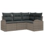 Conjunto de Sofás de Jardín de 4 Piezas con Cojines Ratán Gris Poliéster von , Outdoor-Sofas - Ref: Foro24-3346019, Preis: 29...